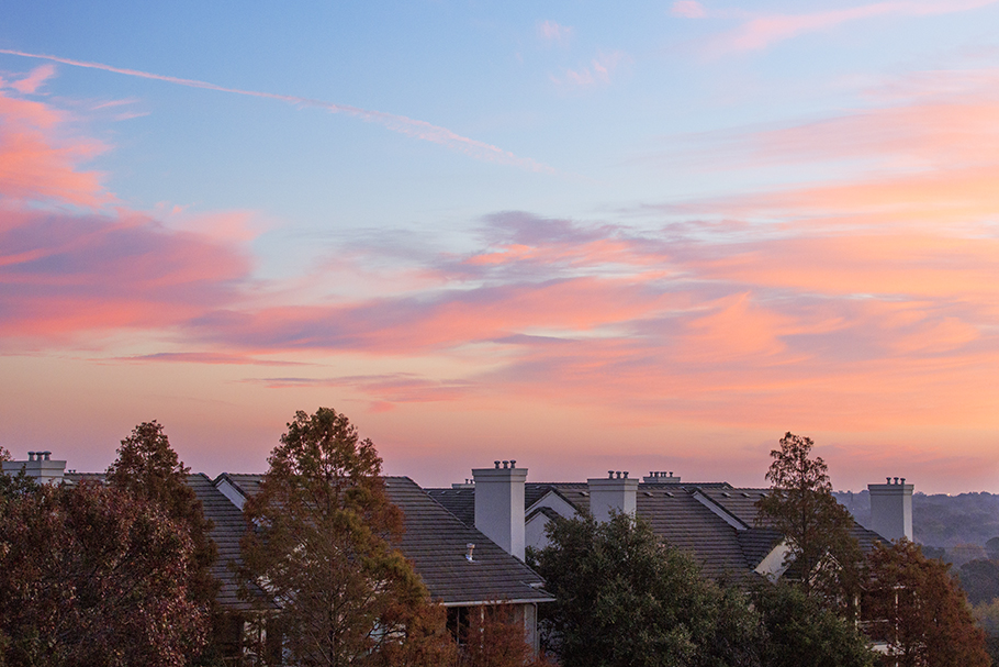 Red Sky in the morning, Austin Texas, 2017